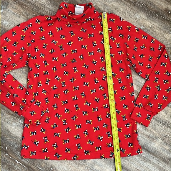 VTG Mickey & Co Womens Red Turtleneck Disney All Over Mickey Mouse Print Size L - Picture 7 of 11